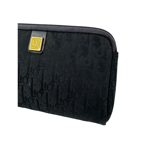 Christian Dior Vintage Black Trotter Monogram Jacquard Pouch Small Clutch - Picture 3 of 6